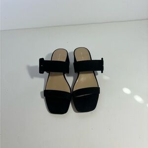 Ann Taylor Black Buckle Slide/Mule Sandal